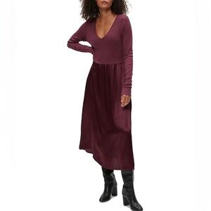 Michael Stars NWT Sutton V Neck Dress Color Beetroot